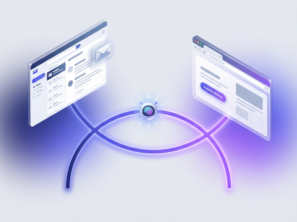 Modern workspace showing website development